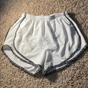 Nike White and Black Dri-Fit Shorts